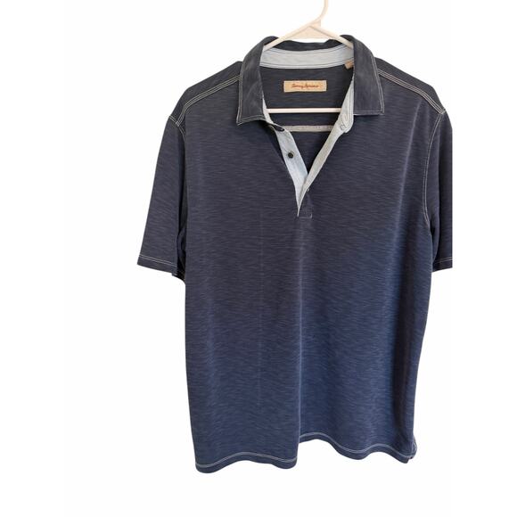 Tommy Bahama Men's Large Blue Short Sleeve Collared Button Up Neck Shirt - Picture 3 of 11